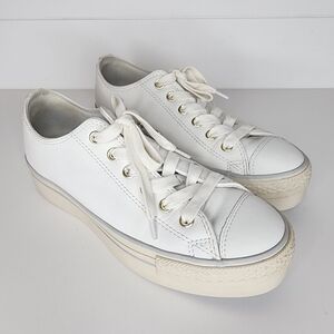 Converse Chuck Taylor All Star Lift Ox Platform Women 9 Slip On Sneaker White